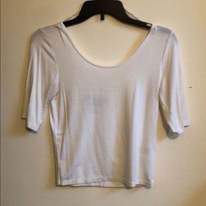 3 quarter sleeve white shirt